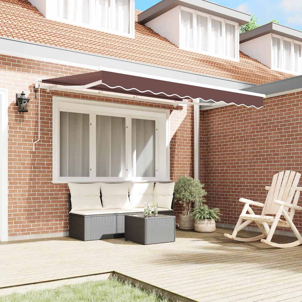 vidaXL Einziehbare Markise Braun 300 x 200 cm Polyester und Aluminium