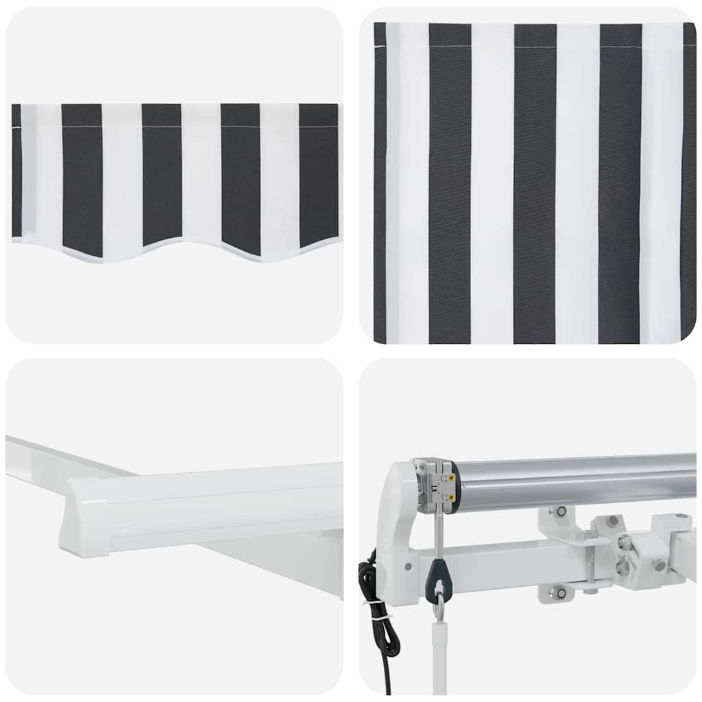 vidaXL Auvent rétractable anthracite et blanc 300 x 200 cm