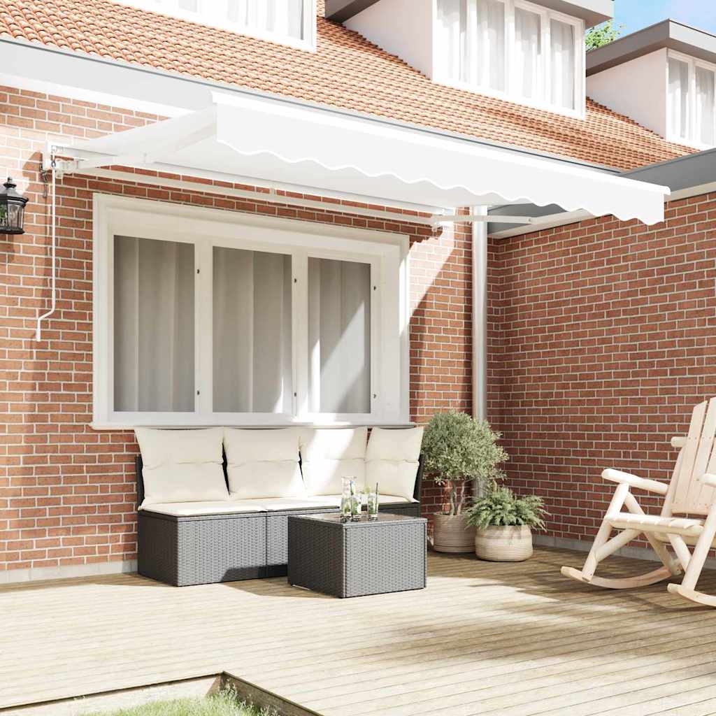 vidaXL Einziehbare Markise Weiß 300x200 cm Stoff