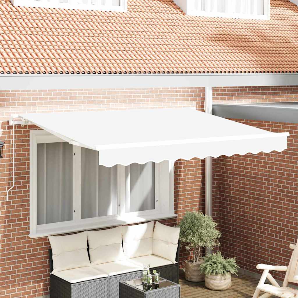vidaXL Einziehbare Markise Weiß 300 x 200 cm Polyester und Aluminium