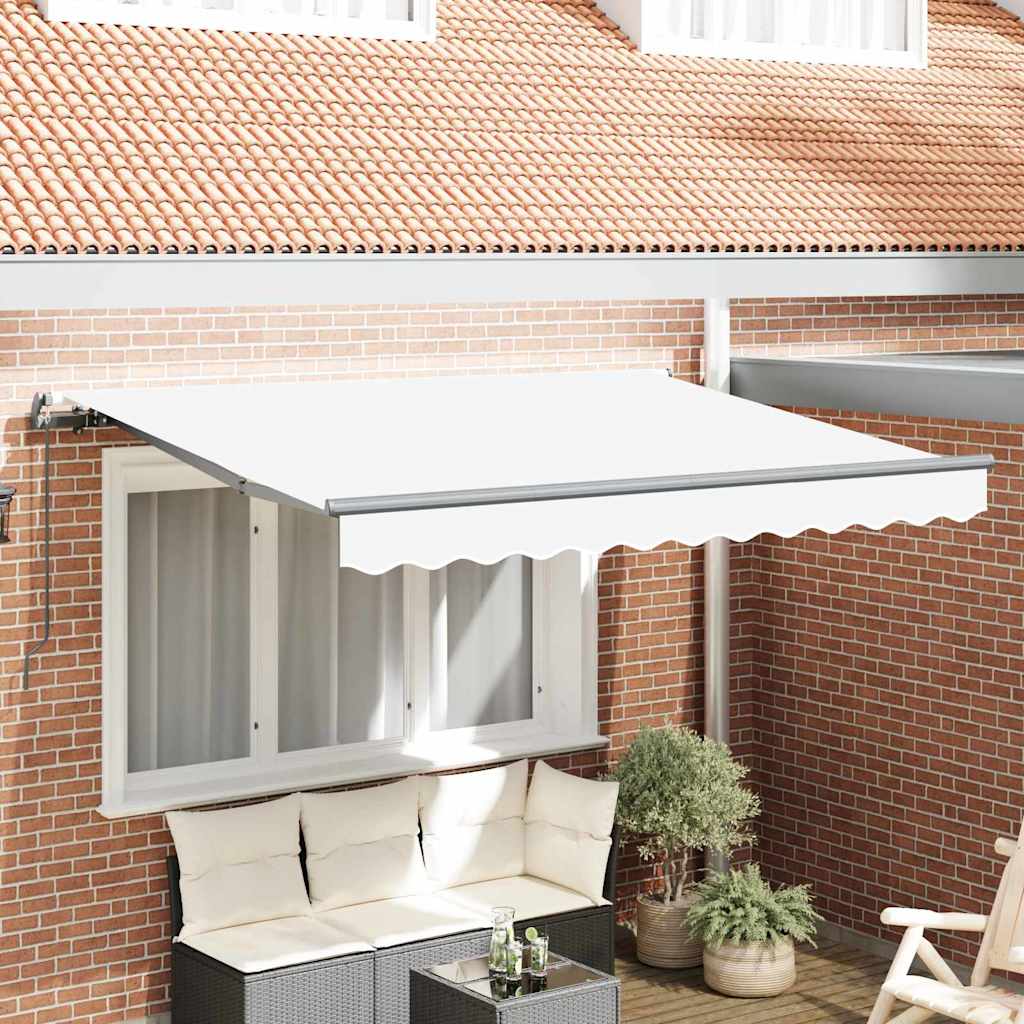 vidaXL Einziehbare Markise Weiß 300 x 200 cm Polyester und Aluminium