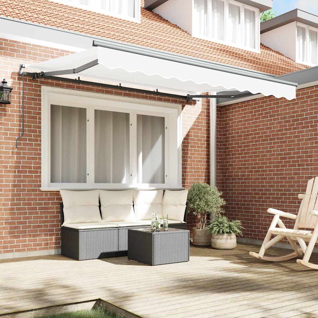 vidaXL Einziehbare Markise Weiß 300 x 200 cm Polyester und Aluminium