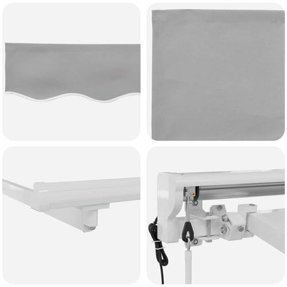 vidaXL Einziehbare Markise Hellgrau 300x200 cm Stoff
