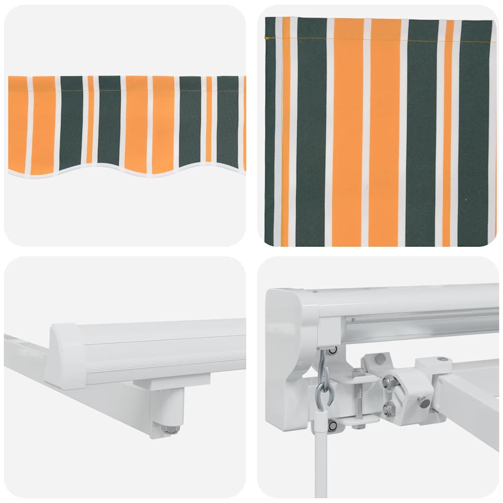 vidaXL Einziehbare Markise Grün und Gelb 300x200 cm Stoff