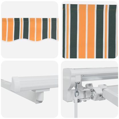 vidaXL Einziehbare Markise Grün und Gelb 300x200 cm Stoff