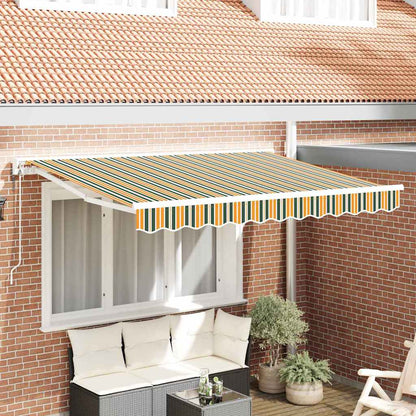 vidaXL Einziehbare Markise Grün und Gelb 300x200 cm Stoff