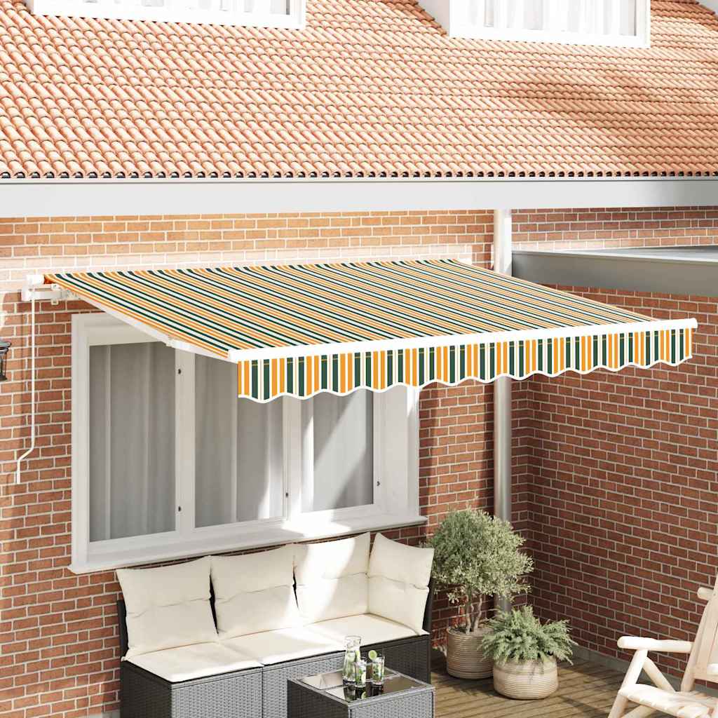 vidaXL Einziehbare Markise Grün und Gelb 300 x 200 cm