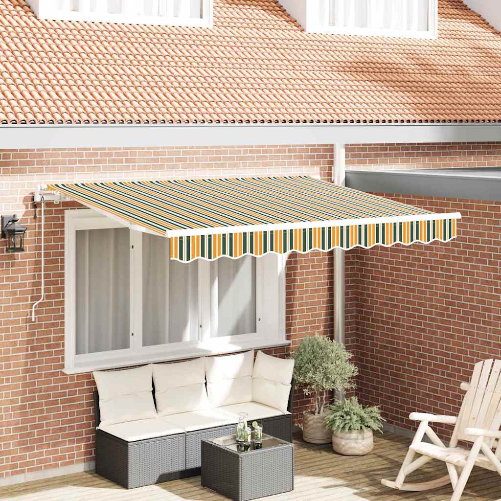 vidaXL Einziehbare Markise Grün und Gelb 300 x 200 cm
