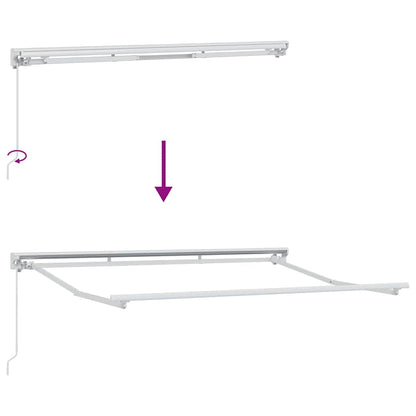 vidaXL Einziehbare Markise Grün und Weiß 300x200 cm Stoff
