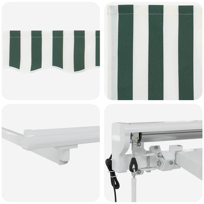 vidaXL Einziehbare Markise Grün und Weiß 300x200 cm Stoff
