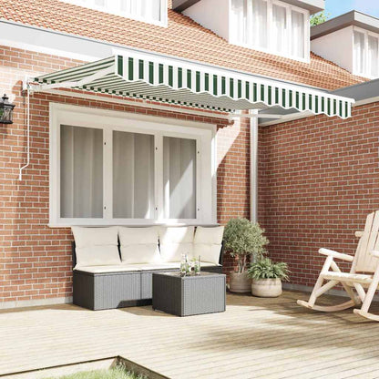 vidaXL Einziehbare Markise Grün und Weiß 300x200 cm Stoff