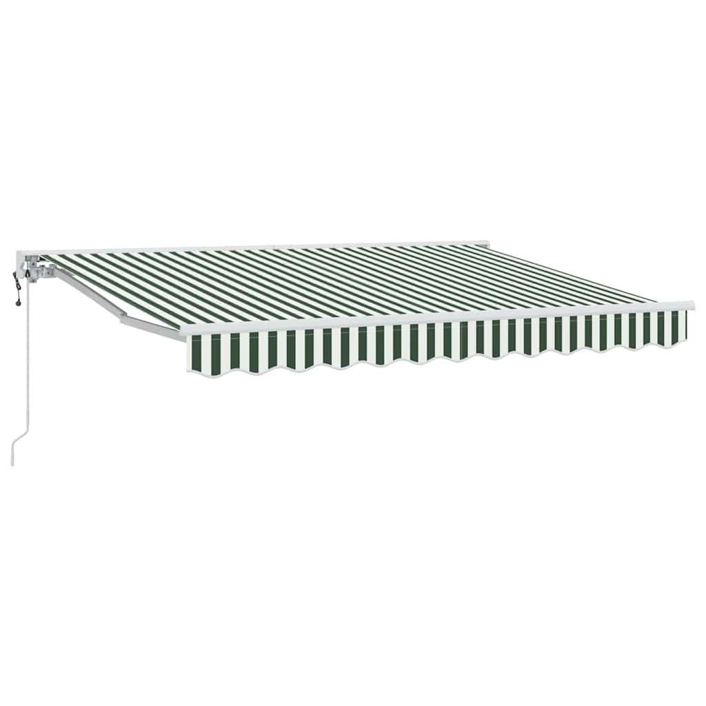 vidaXL Einziehbare Markise Grün und Weiß 300x200 cm Stoff