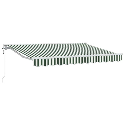 vidaXL Einziehbare Markise Grün und Weiß 300x200 cm Stoff