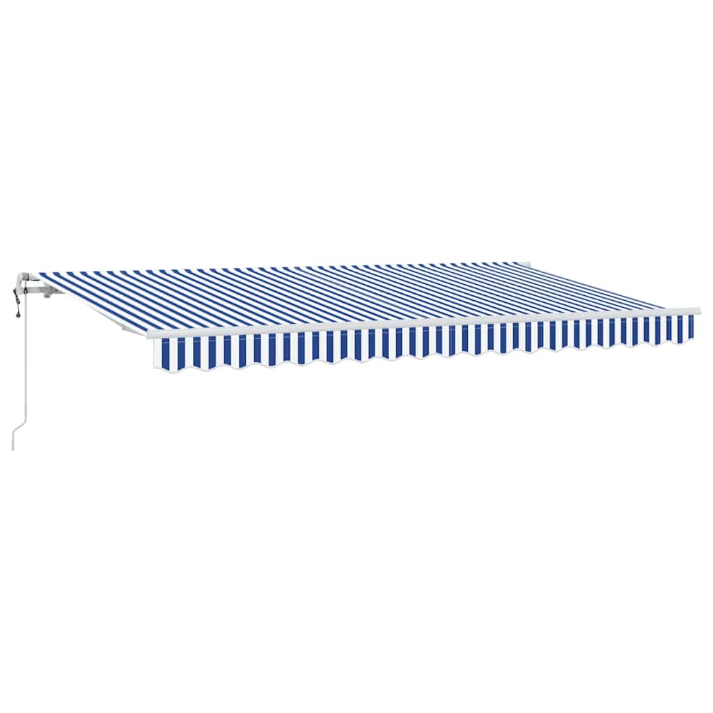 vidaXL Einziehbare Markise Blau und Weiß 350 x 200 cm