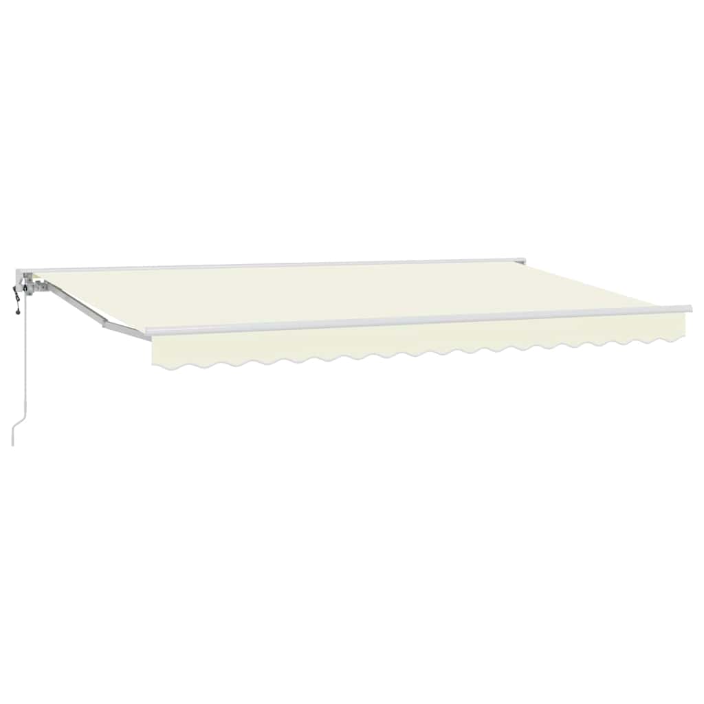 Einziehbare Markise Creme 350 x 200 cm Aluminium und Stoff