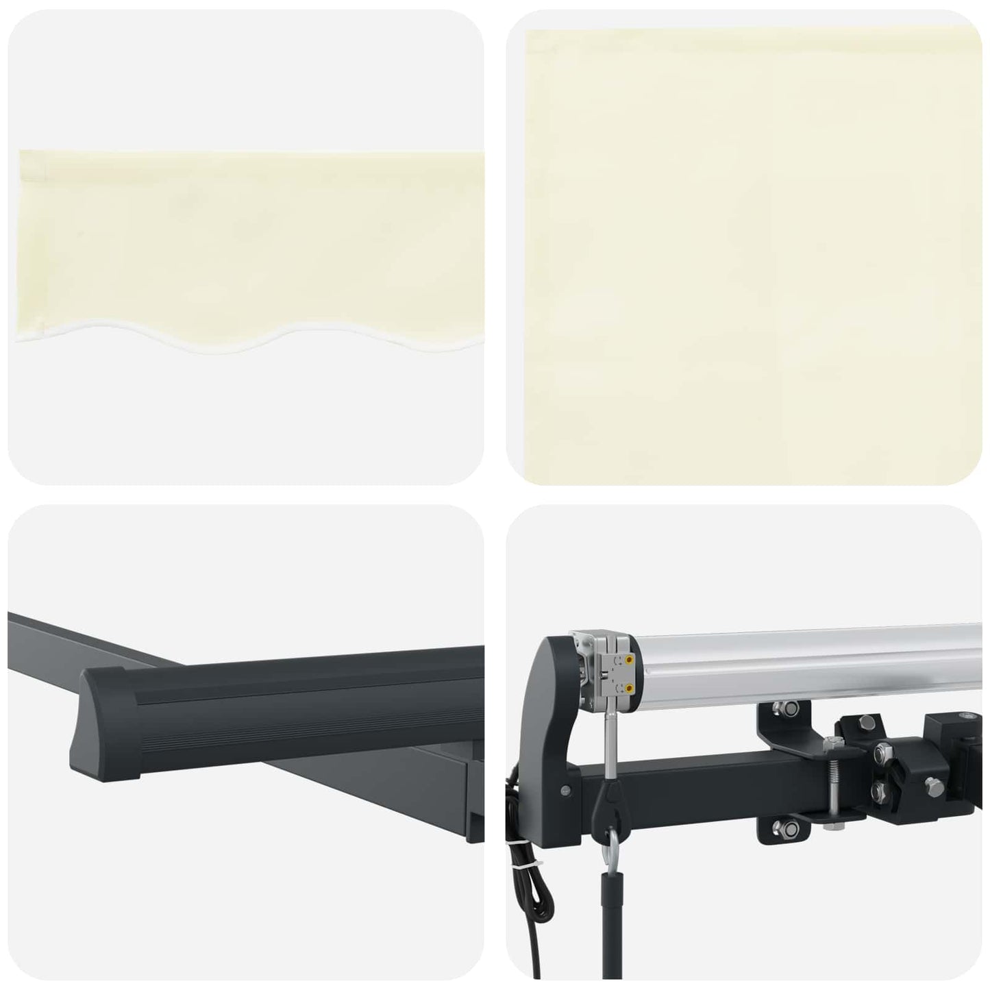 Einziehbare Markise Creme 350 x 200 cm Stoff