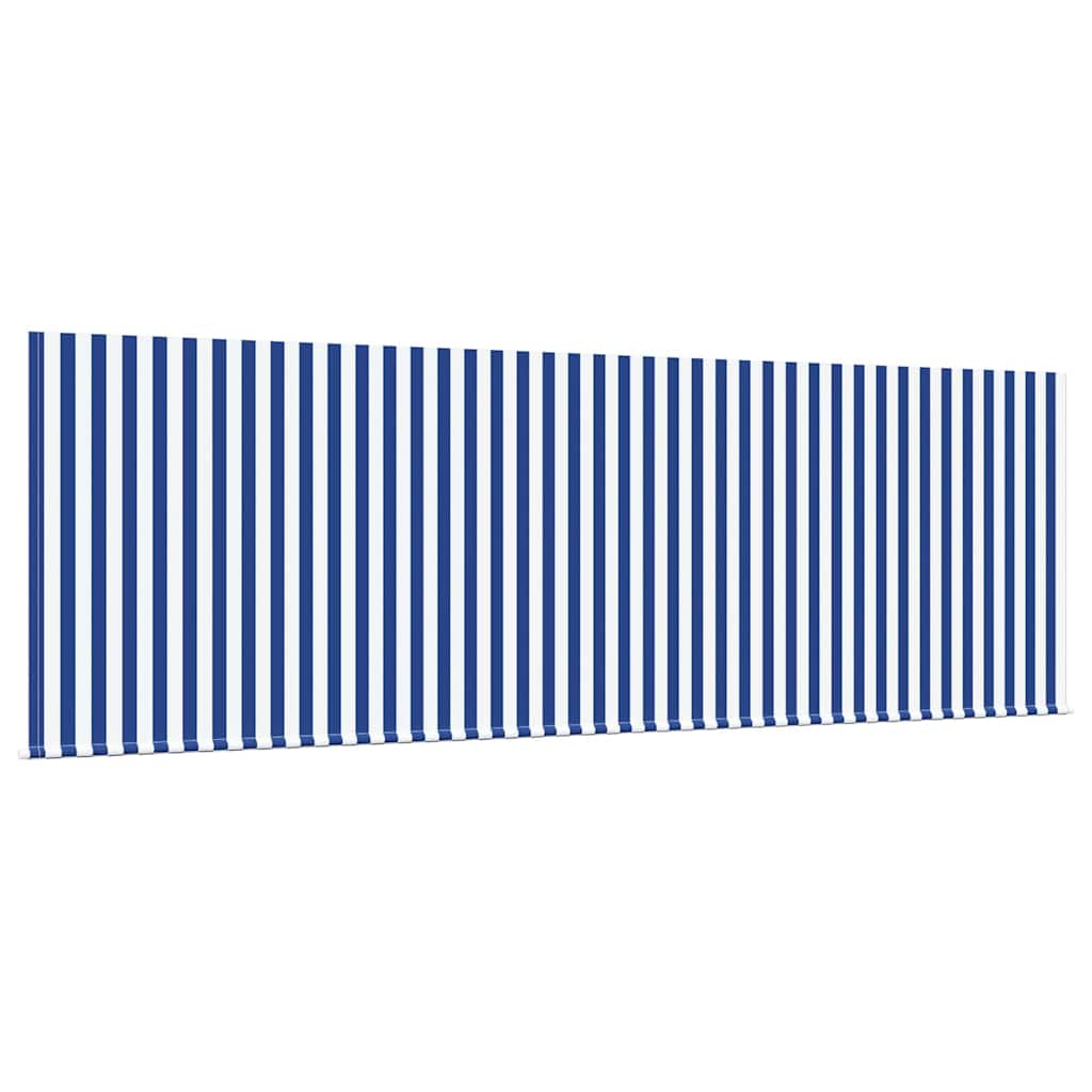 vidaXL Einziehbare Markise Blau und weiß 350 x 200 cm Stoff und Metall