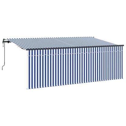 vidaXL Markise mit Sichtschutz Gestreift Creme 350 x 200 x 120 cm