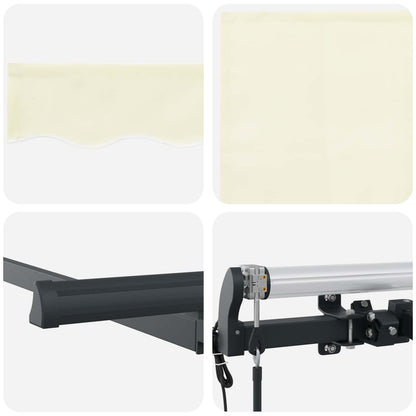 vidaXL Einziehbare Markise Creme 350 x 200 cm Polyester und Aluminium