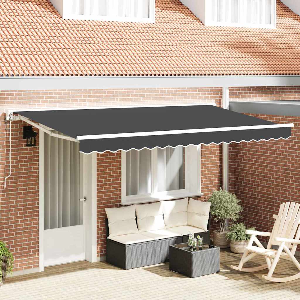 vidaXL Einziehbare Markise Anthrazit 350x200 cm Stoff