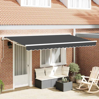 vidaXL Einziehbare Markise Anthrazit 350x200 cm Stoff