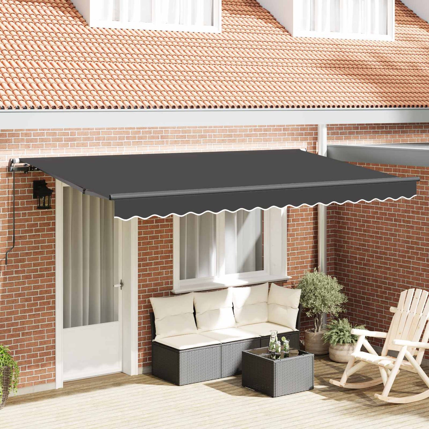 vidaXL Einziehbare Markise Anthrazit 350 x 200 cm