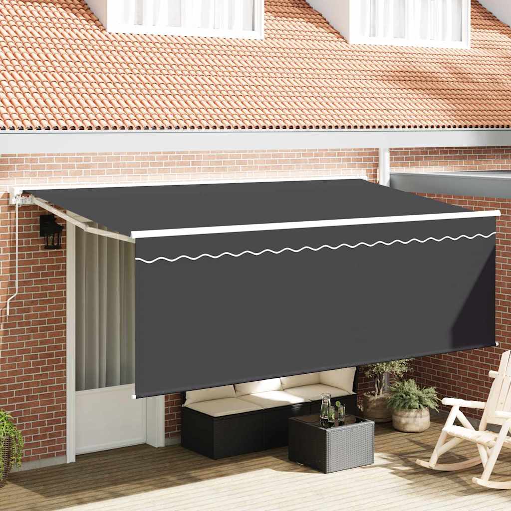 vidaXL Markise mit Sichtschutz Anthrazit 350 x 200 x 120 cm