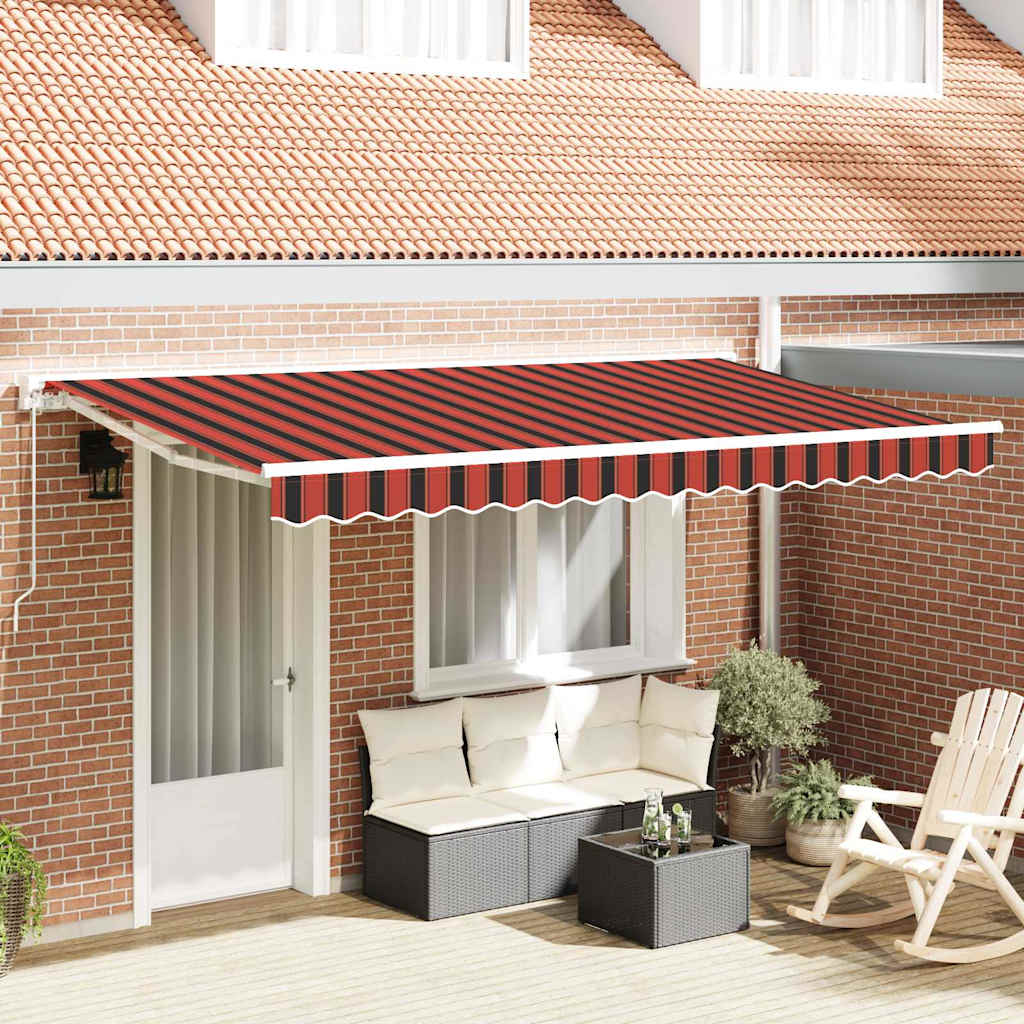 vidaXL Einziehbare Markise Orange und Schwarz 350 x 200 cm