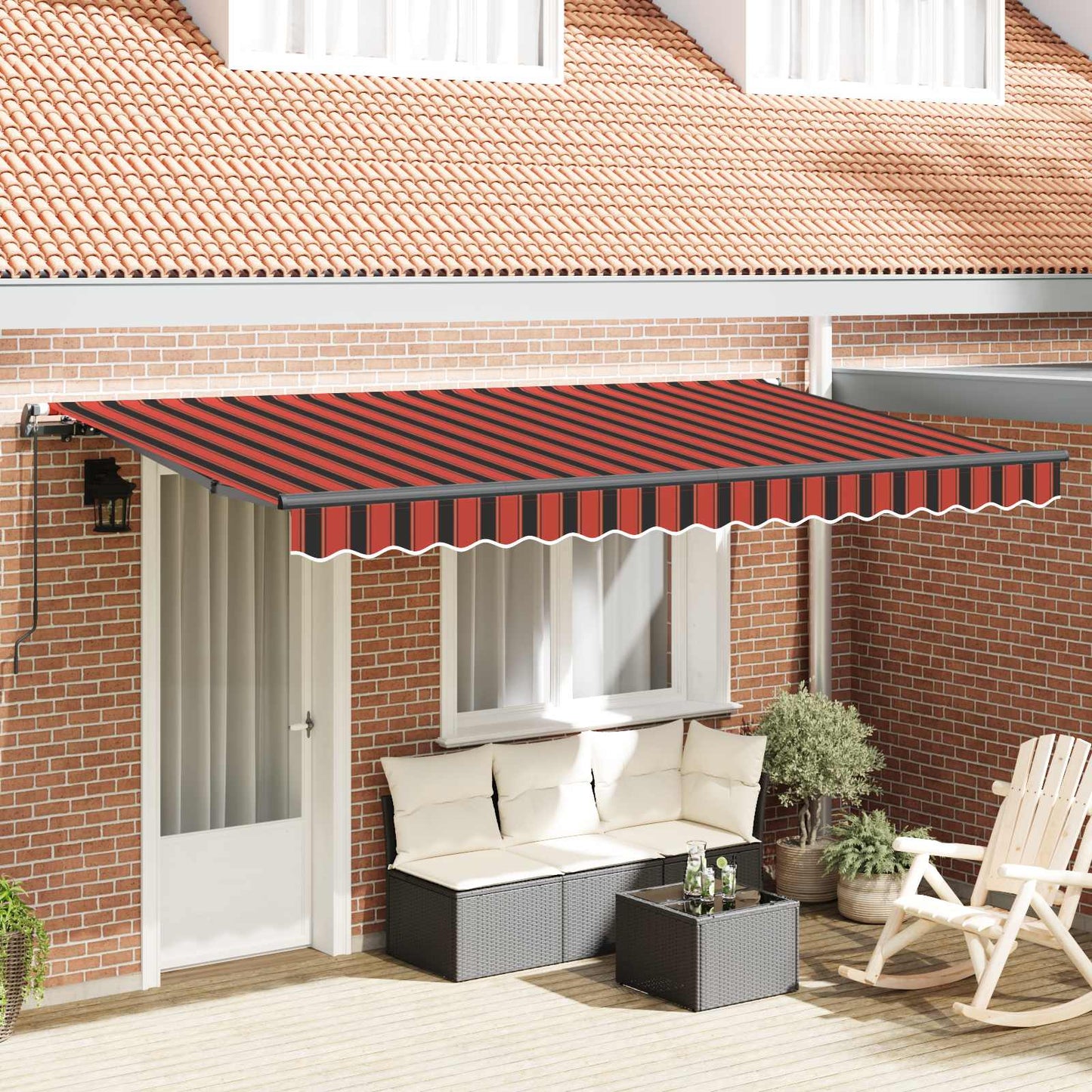 vidaXL Einziehbare Markise Orange 350 x 200 cm Stoff