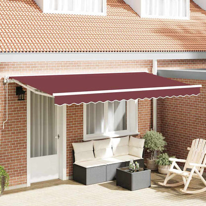 vidaXL Einziehbare Markise Bordeauxrot 350 x 200 cm