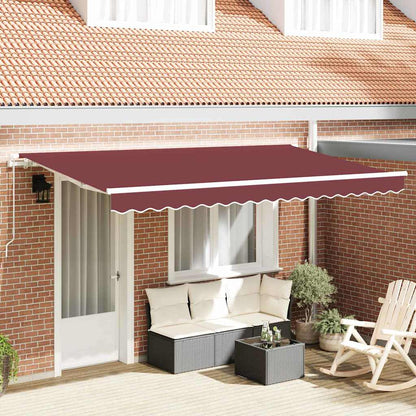 vidaXL Einziehbare Markise Bordeauxrot 350 x 200 cm Stoff