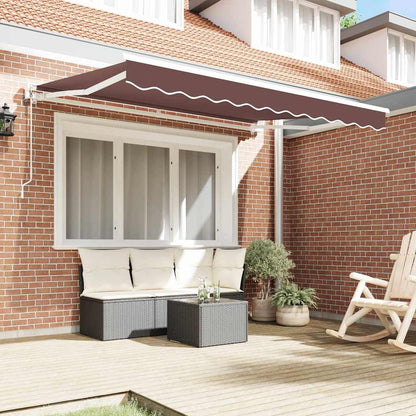 vidaXL Einziehbare Markise Braun 350 x 200 cm Polyester und Metall
