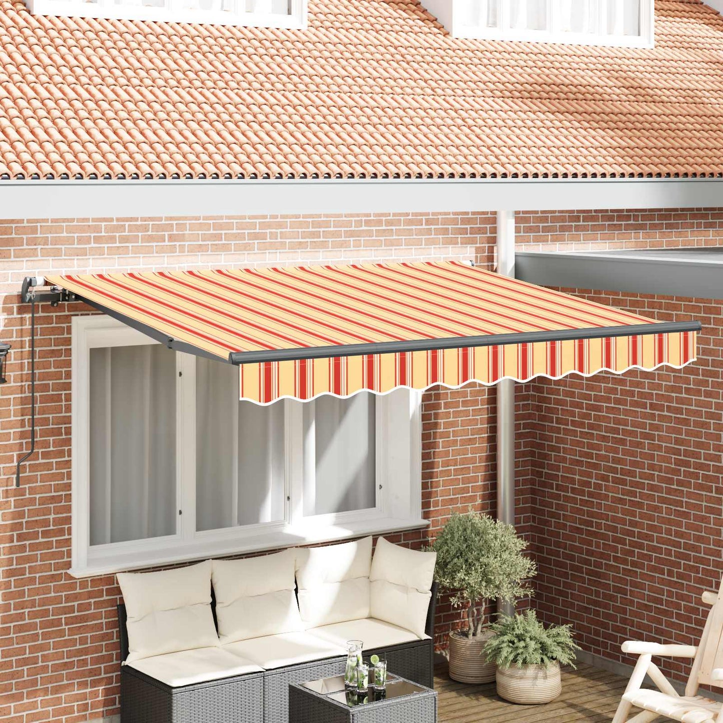 vidaXL Einziehbare Markise Gelb 350 x 200 cm Stoff