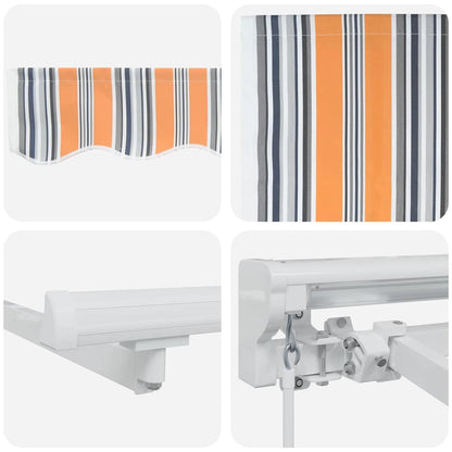 vidaXL Einziehbare Markise Blau und Orange 350 x 200 cm