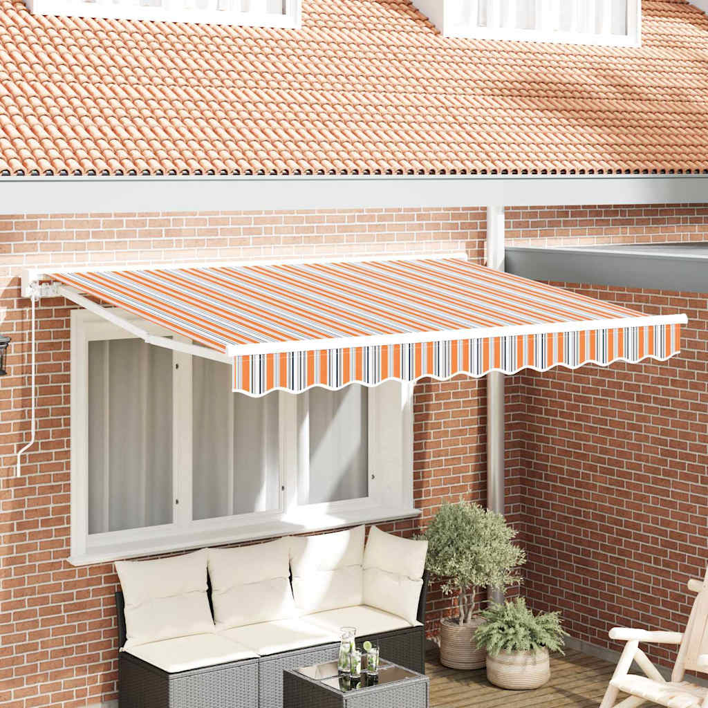vidaXL Einziehbare Markise Blau und Orange 350 x 200 cm