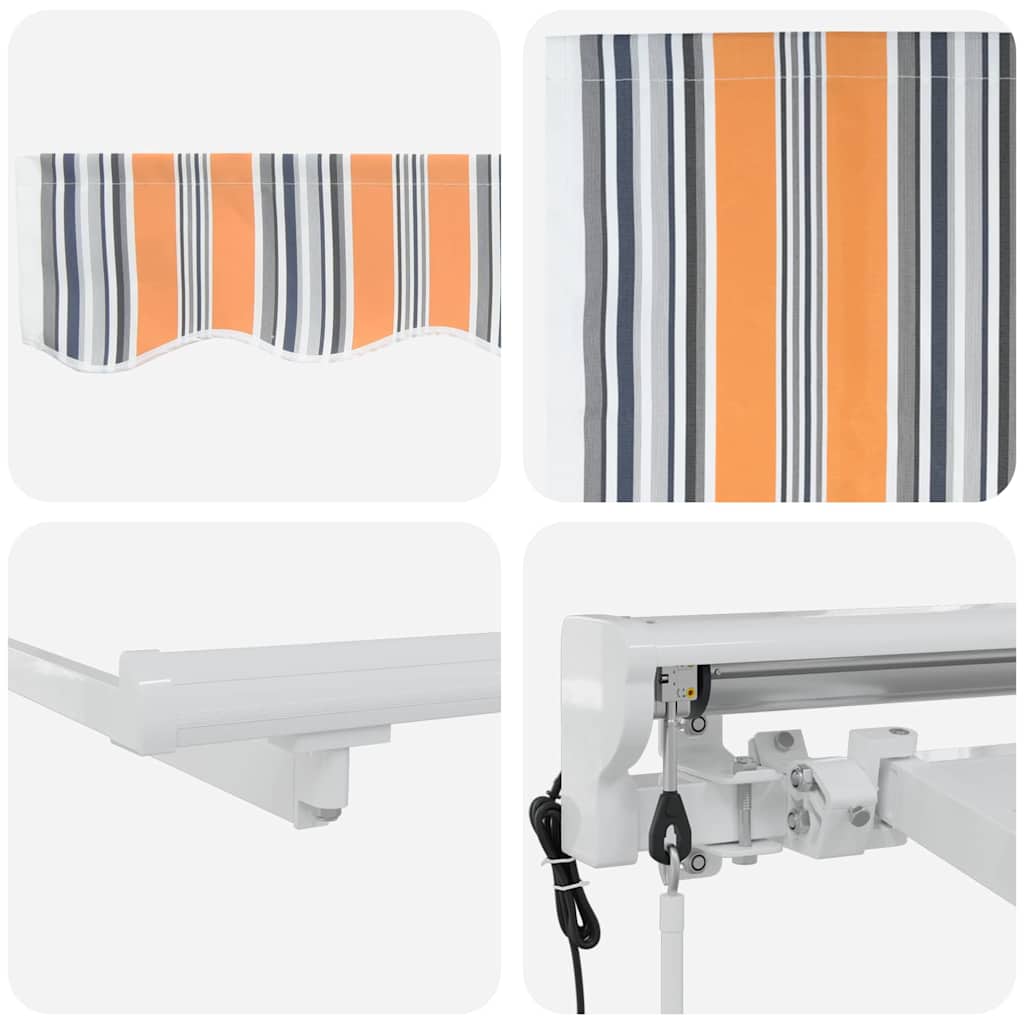 vidaXL Einziehbare Markise Blau und Orange 350 x 200 cm