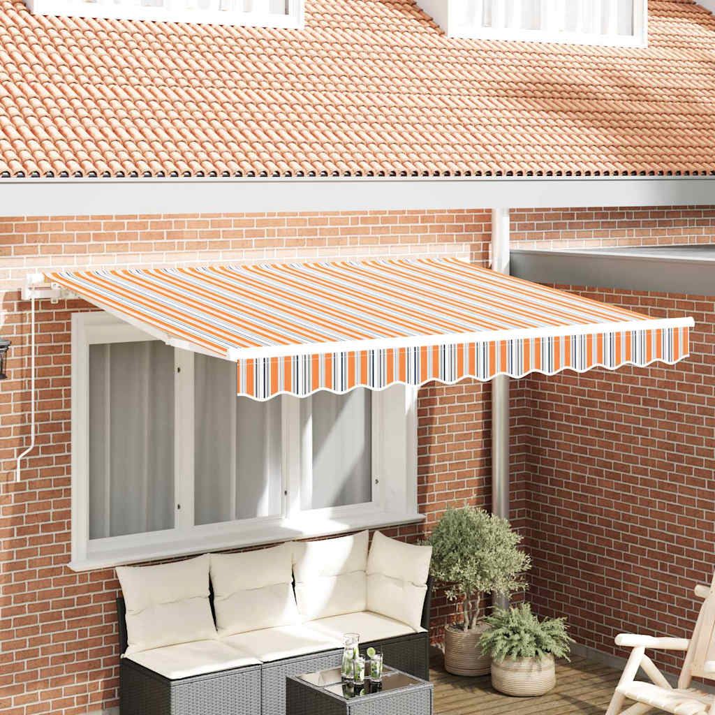 vidaXL Einziehbare Markise Mehrfarbig 350 x 200 cm Stoff