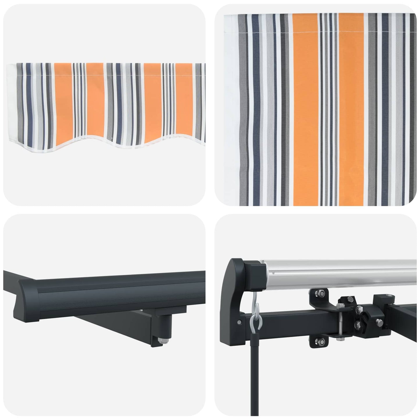 vidaXL Einziehbare Markise Mehrfarbig 350 x 200 cm Stoff