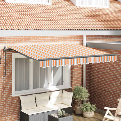 vidaXL Einziehbare Markise Mehrfarbig 350 x 200 cm Stoff