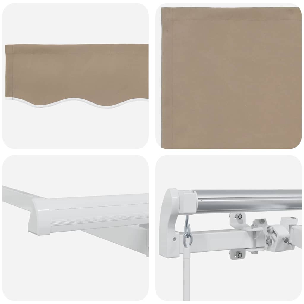 vidaXL Einziehbare Markise Beige 350 x 200 cm Polyester und Aluminium
