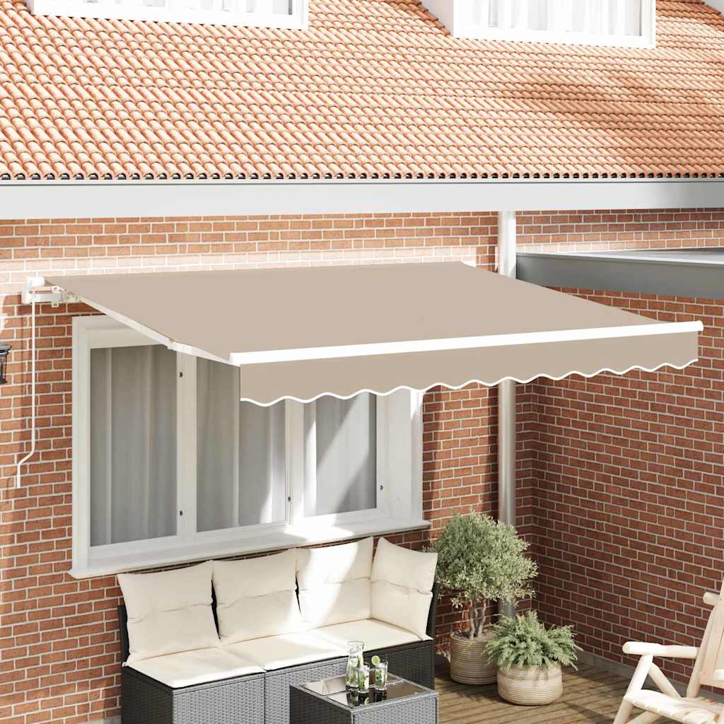 vidaXL Einziehbare Markise Beige 350 x 200 cm Polyester und Aluminium