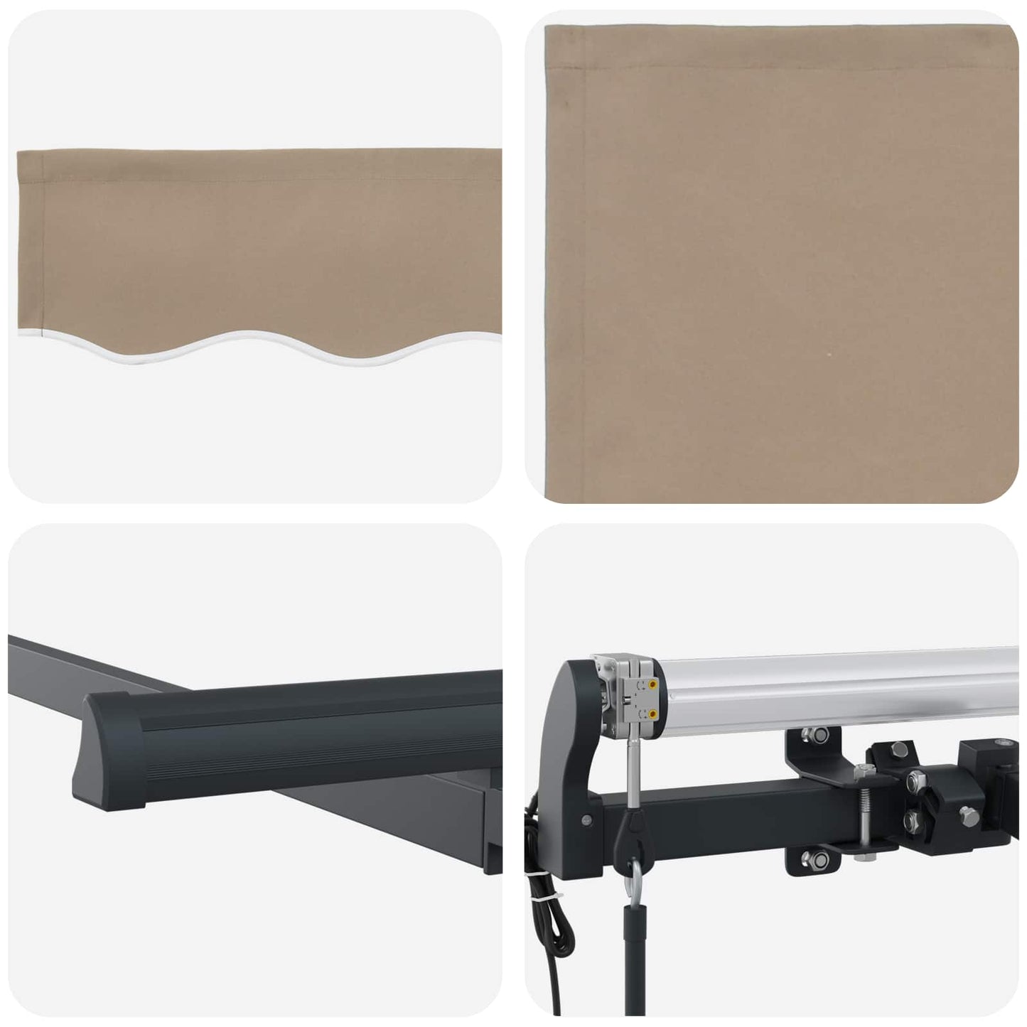 vidaXL Einziehbare Markise Beige 350 x 200 cm Polyester und Aluminium
