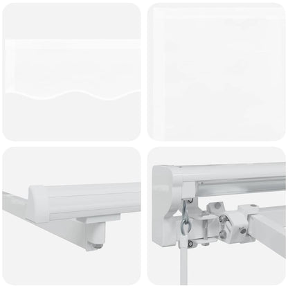 vidaXL Einziehbare Markise Weiß 350 x 200 cm Polyester und Metall