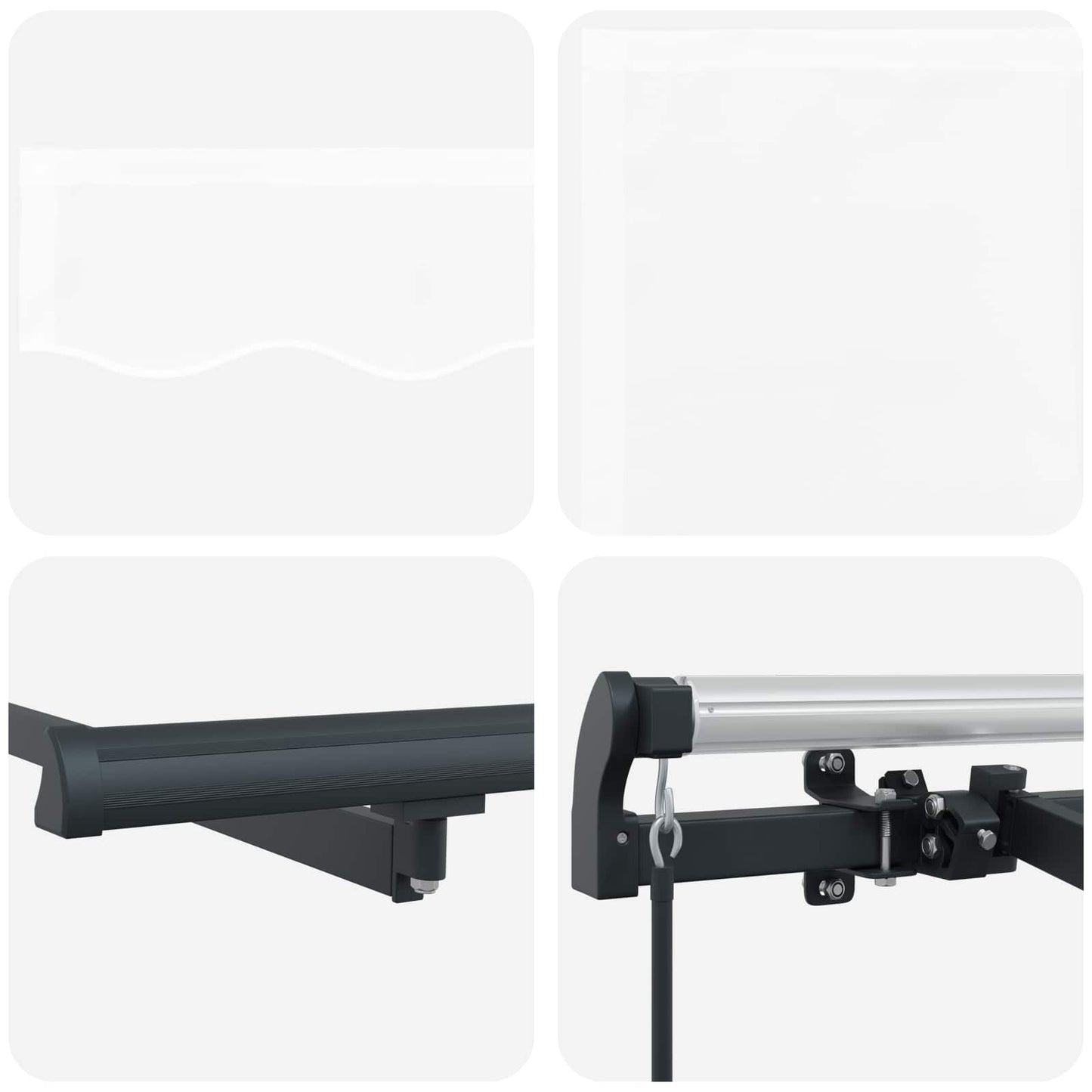 vidaXL Einziehbare Markise Weiß 350 x 200 cm Stoff