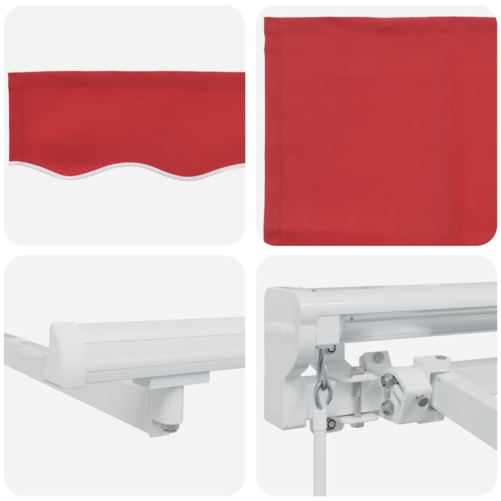 vidaXL Einziehbare Markise Rot 350 x 200 cm Polyester und Metall