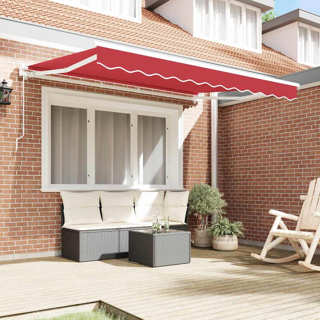 vidaXL Einziehbare Markise Rot 350 x 200 cm Polyester und Metall