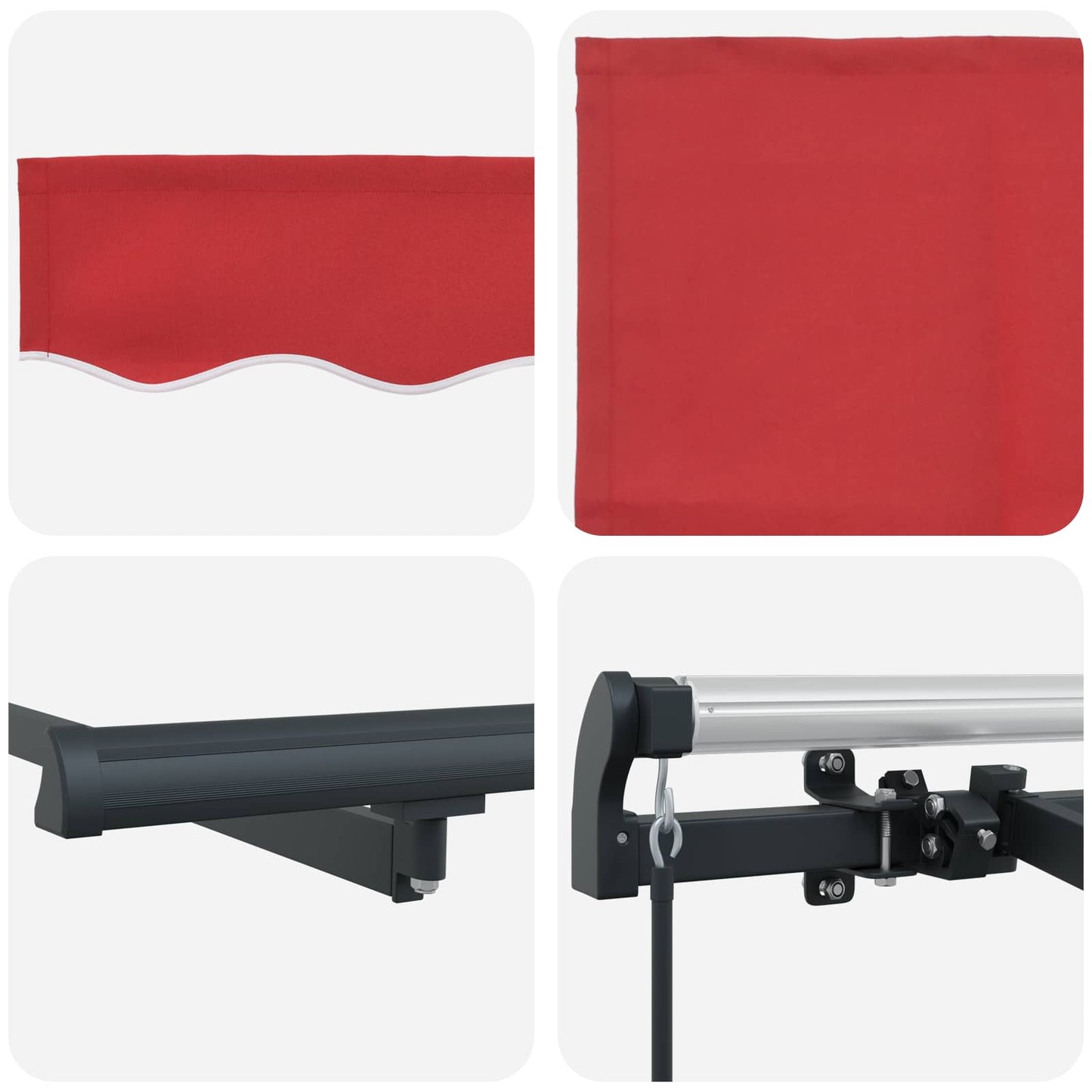vidaXL Einziehbare Markise Rot 350 x 200 cm Stoff