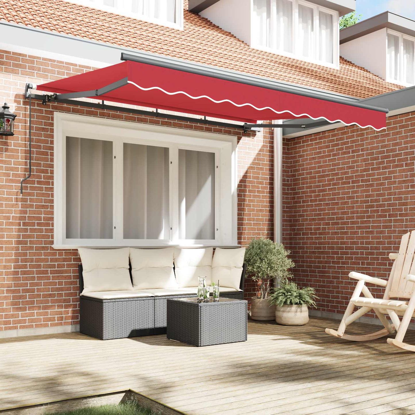 vidaXL Einziehbare Markise Rot 350 x 200 cm Stoff