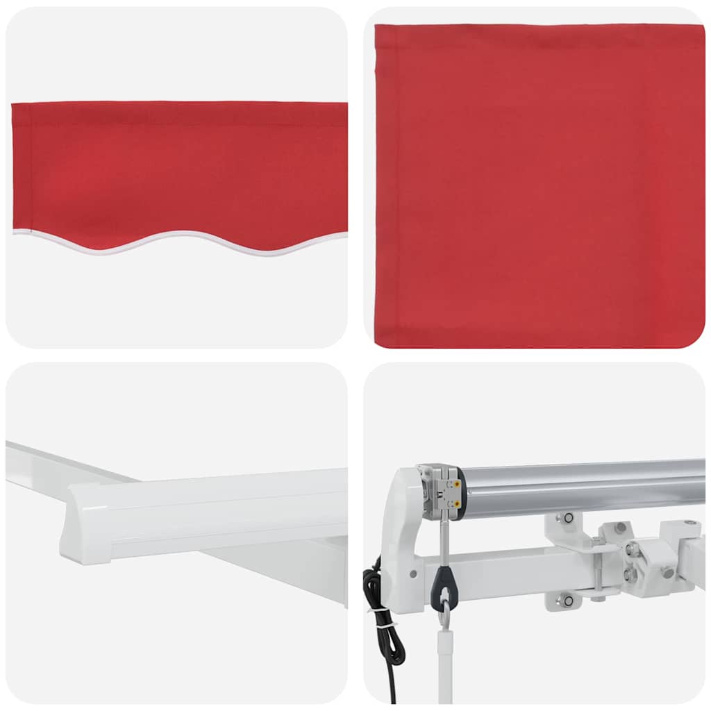 vidaXL Einziehbare Markise Rot 350 x 200 cm Stoff