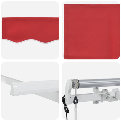 vidaXL Einziehbare Markise Rot 350 x 200 cm Stoff